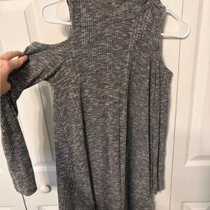 Derek Heart Charcoal Cold Shoulder Dress